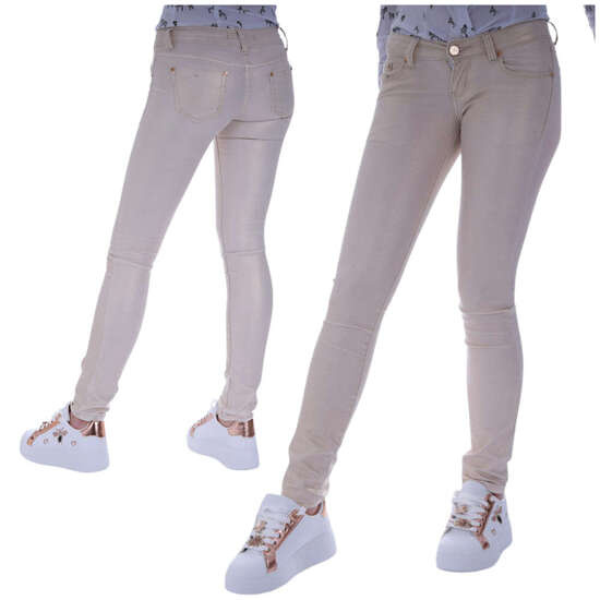 Złote casualowe spodnie damskie /H2 UB838 S4/