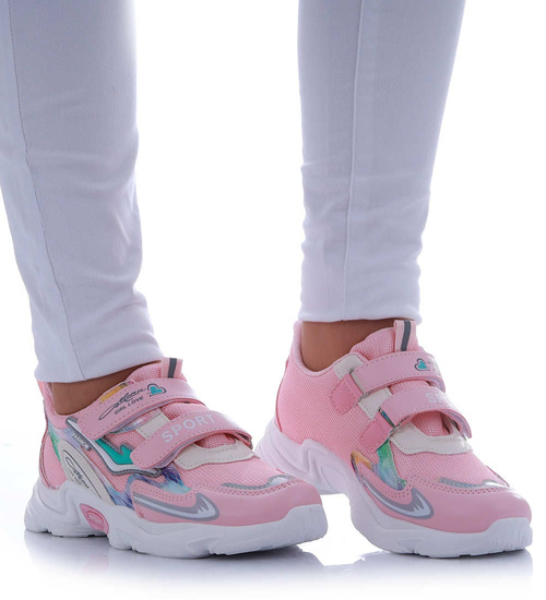 Różowe dziewczęce buty sportowe /F1-3 17426 T203/