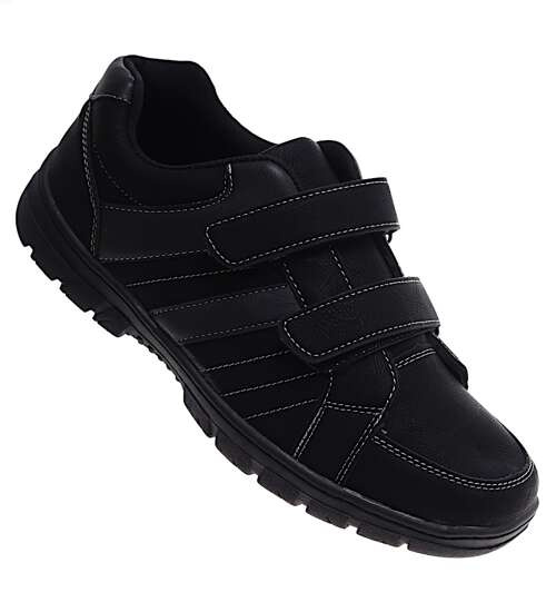 Czarne męskie buty sportowe na rzepy /G9-3 16669 T388/