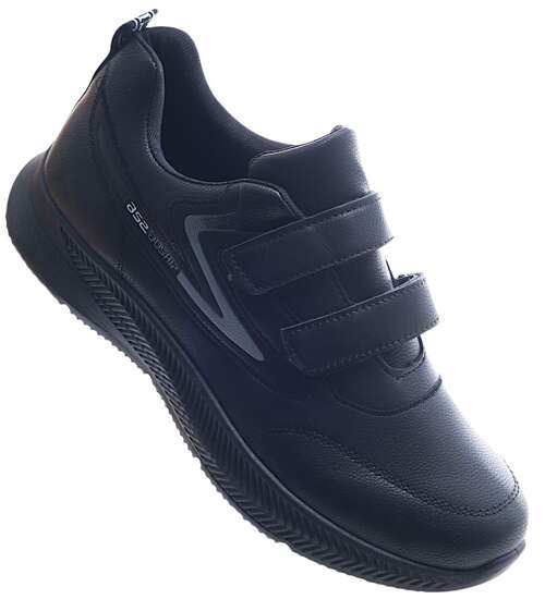Męskie czarne buty sportowe na rzepy /E7-1 16940 T381/