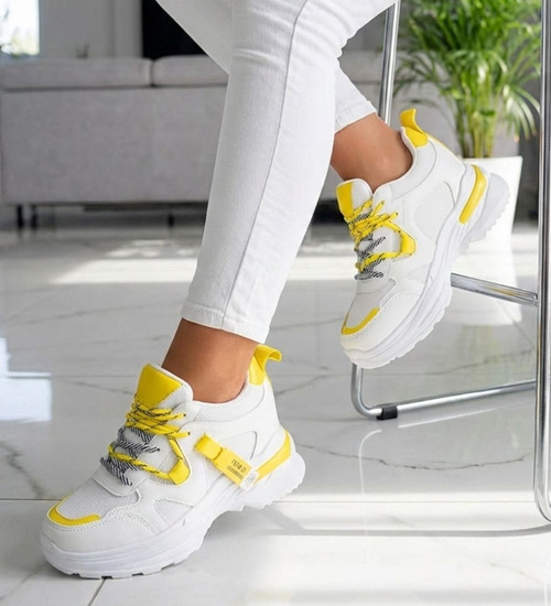 Buty sportowe damskie na koturnie /B3-3 10578 W381/