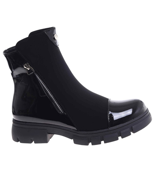 Czarne botki damskie workery /A3-3 18399 W4/