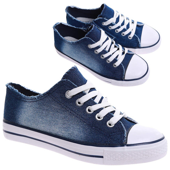 Granatowe wiązane trampki dla dziewczynki /A8-2 17285 T111/