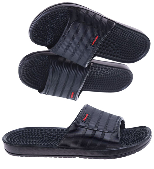 Wodoodporne czarne klapki męskie fakirki /D3-1 17431 T182/