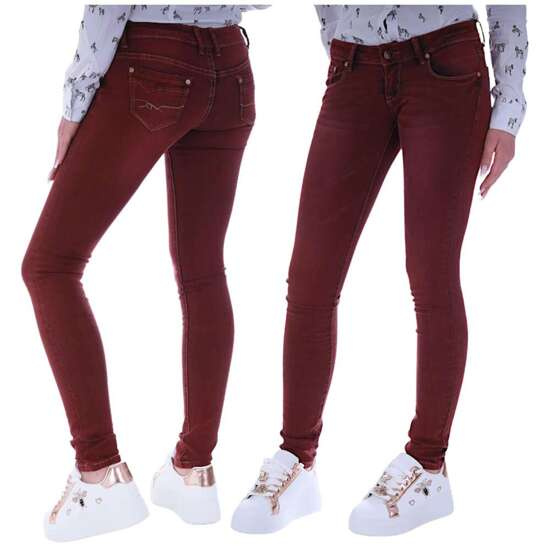 Bordowe jeansowe spodnie damskie /H2 UB836 S4/