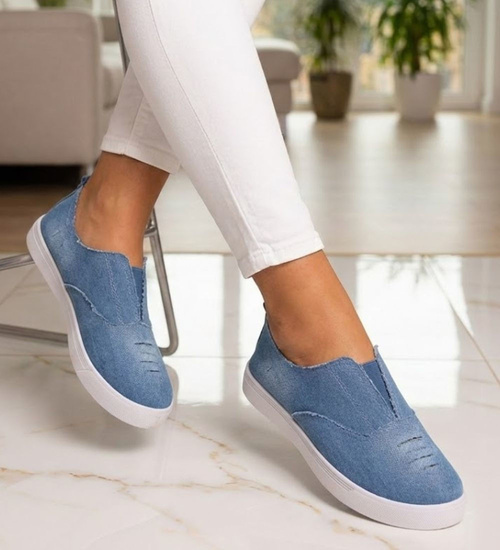 Wsuwane niebieskie tenisowki slip on /F4-3 13465 S079/