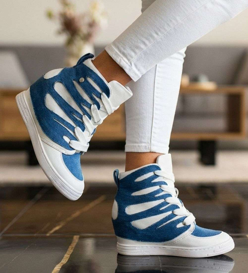 Wygodne trampki na koturnie Baby Blue /C4-3 18048 T284/