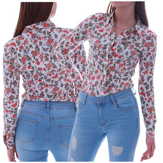 Bawełniana koszula body w kwiaty /H2 UB866 G7-75/