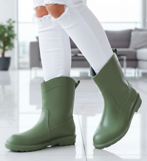 Zielone kalosze gumiaki damskie /D1-1 12743 T356/