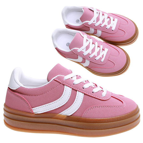 Dziewczęce różowe trampki na platformie /D1-2 17236 T488/