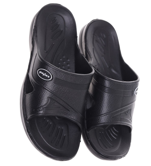 Czarne klapki męskie wodoodporne na basen /D3-1 13263 T192/