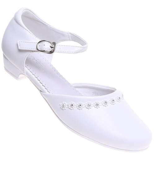 Białe komunijne buty dziewczęce /G11-2 15971 T593/