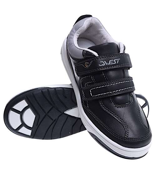 Czarne chłopięce buty sportowe trampki na rzepy /D9-3 15568 T346/