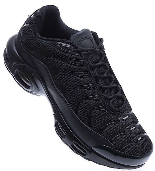 Czarne sznurowane męskie buty sportowe /G12-1 15600 T732/