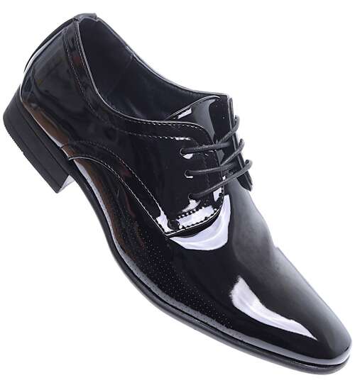 Eleganckie męskie czarne pantofle /A5-1 15494 T254/