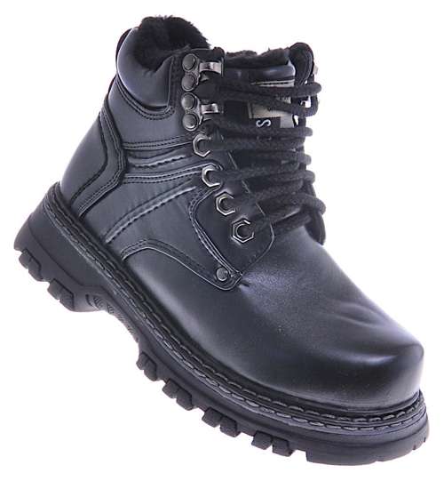Młodzieżowe buty trapery Czarne /A6-1 10372 S292/