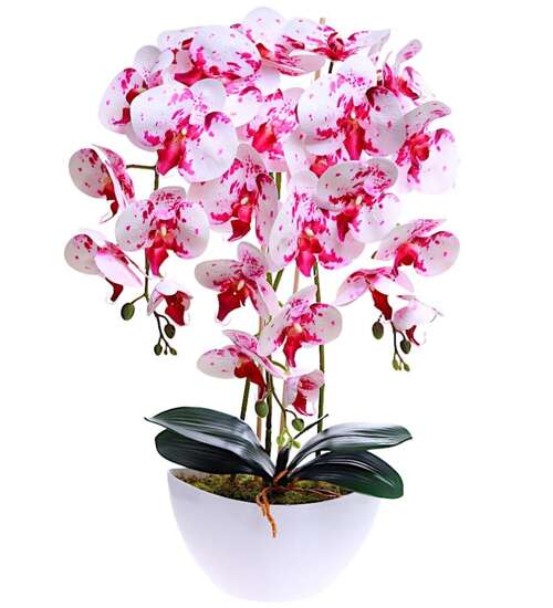 Różowo biały storczyk orchidea- sztuczne kwiaty 60 cm 3pgof