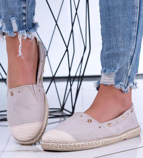 Szare balerinki espadryle /C7-2 15636 T196/