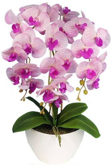 Sztuczny storczyk orchidea- kompozycja kwiatowa 60 cm 3pgrjr