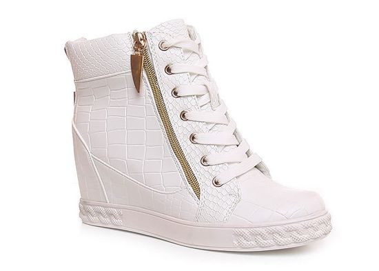 Trampki sneakersy /E6-3 Y220 S424/ Białe